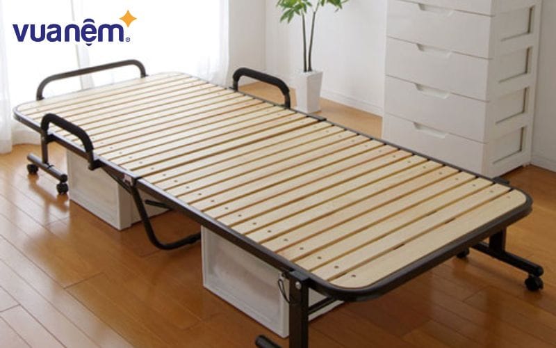 Giường gấp gỗ tự nhiên kiểu Nhật có thiết kế tối giản nhưng rất tinh tế