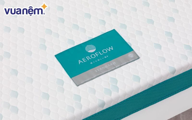 Nệm Aeroflow Standard làm từ 100% Mixel Cube, mang lại cảm giác mềm mại và an toàn tối đa cho làn da