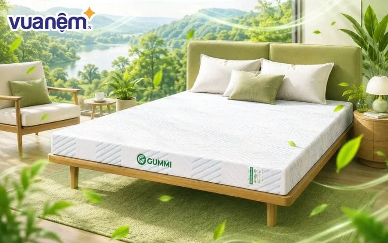 Nệm Gummi Signature mang lại sự cân bằng giữa độ êm ái và khả năng nâng đỡ cơ thể