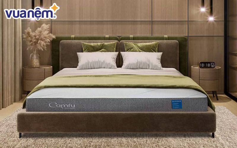 Nệm foam Comfy Cloud 2.0 là lựa chọn lý tưởng cho người nặng cân nhờ khả năng đàn hồi cao và nâng đỡ vững chắc như nệm cao su truyền thống