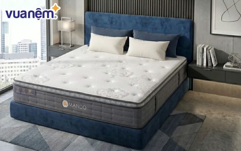 Nệm lò xo túi độc lập Amando Elite Plus hỗ trợ nâng đỡ cột sống và giảm áp lực lên vùng thắt lưng