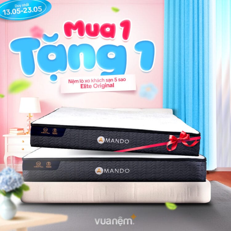 Mua nệm Amando Elite Original được tặng 1 sản phẩm cùng loại