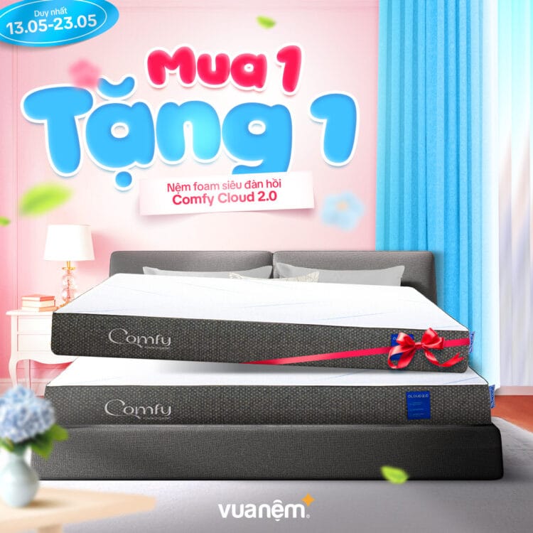 Ưu đãi hấp dẫn khi sở hữu nệm foam Comfy Cloud 2.0