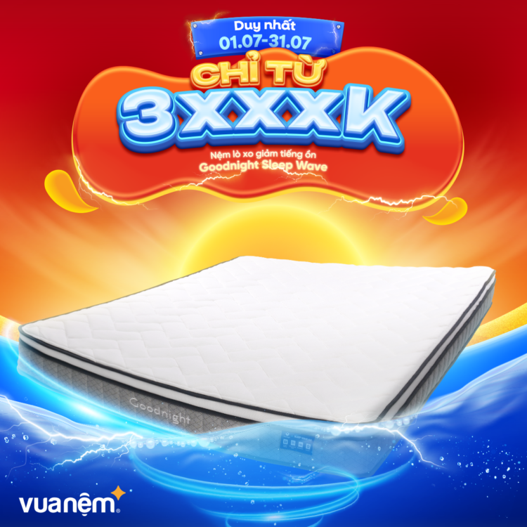 Nệm lò xo Goodnight Sleep Wave giảm tiếng ồn