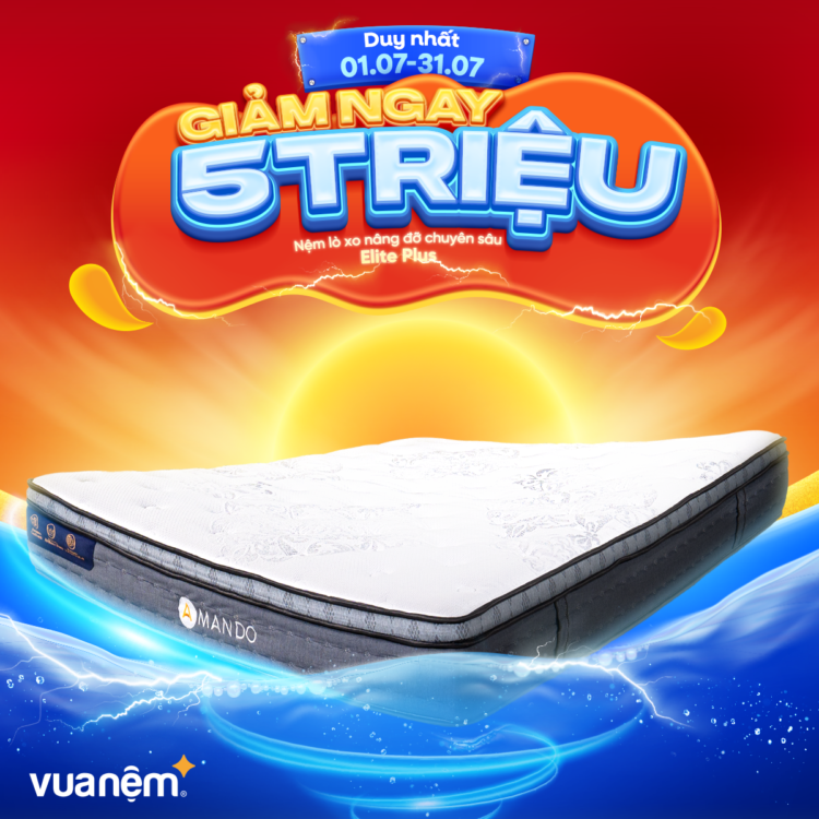 Nệm lò xo nâng đỡ chuyên sâu Amando Elite Plus