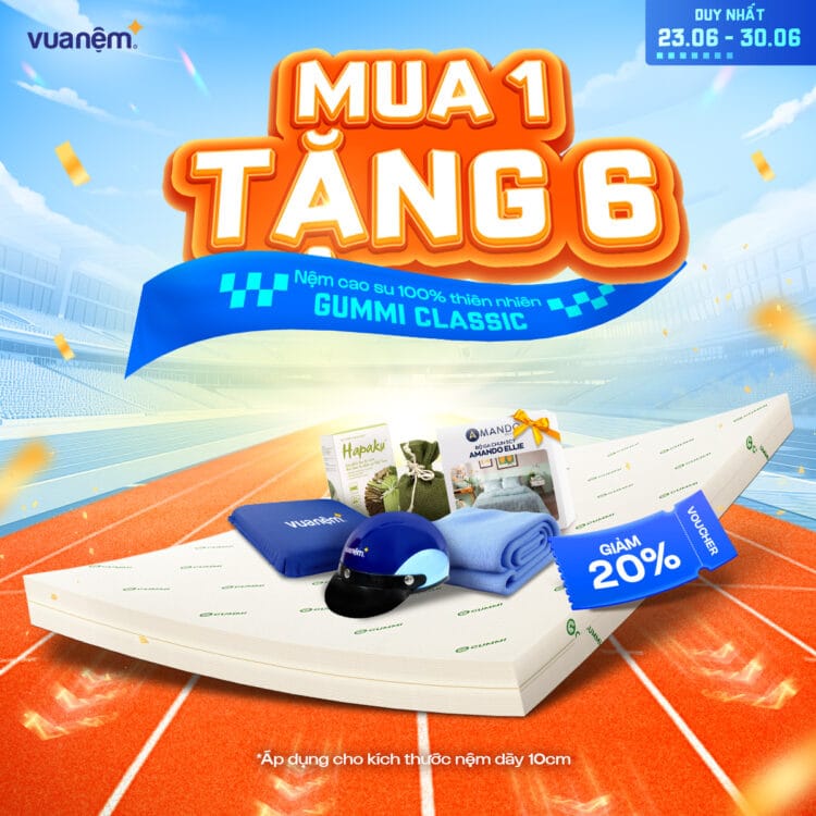 Nệm cao su 100% thiên nhiên Gummi Classic