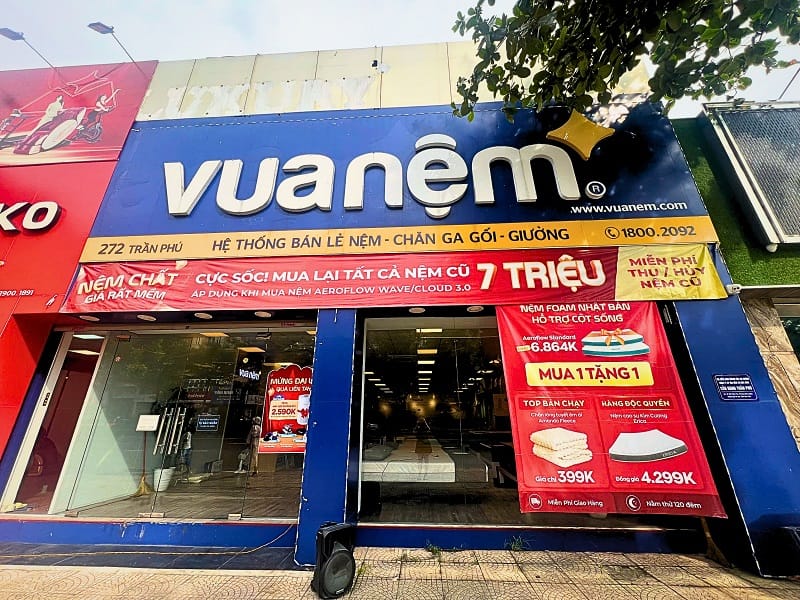 Mặt tiền cửa hàng Vua Nệm 272 Trần Phú, Từ Sơn, Bắc Ninh