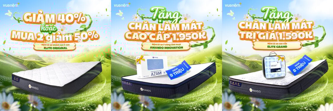 Nệm lò xo – Tặng chăn cao cấp đến 1.950K