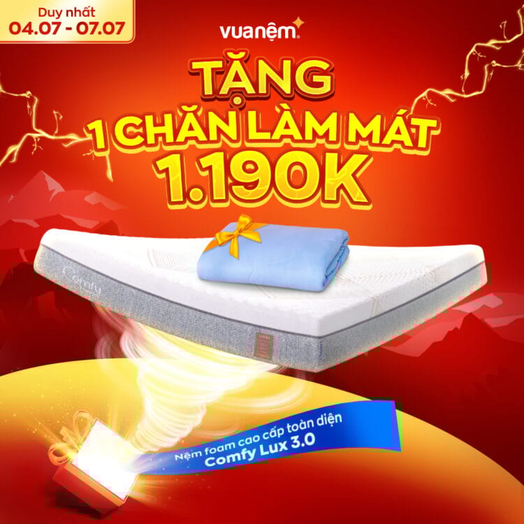 Mua nệm Comfy Lux 3.0 tặng chăn làm mát
