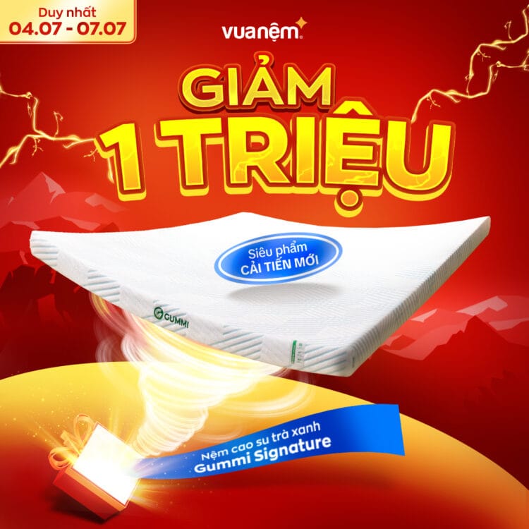 Nệm cao su Gummi Signature giảm giá 1 triệu