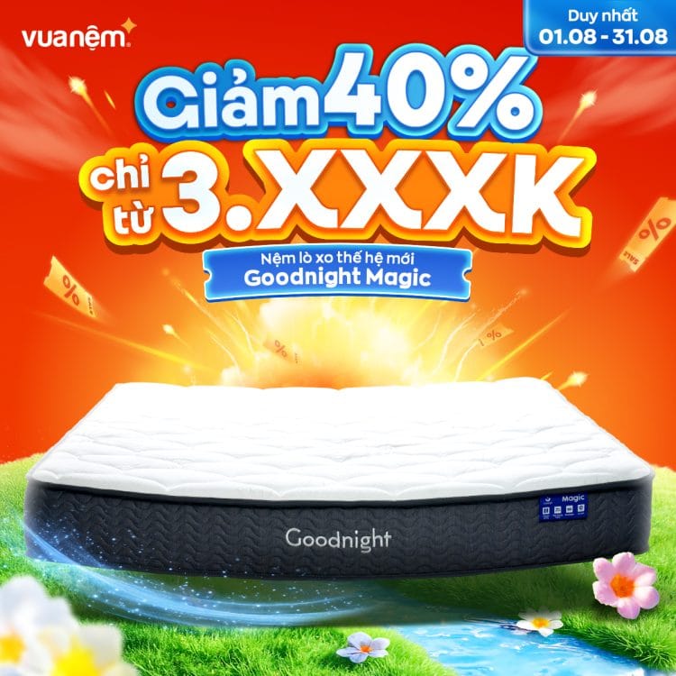 Nệm lò xo thế hệ mới Goodnight Magic giảm còn 3.xxx