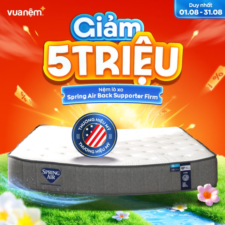 Nệm lò xo Spring Air Back Supporter Firm sale 5 triệu