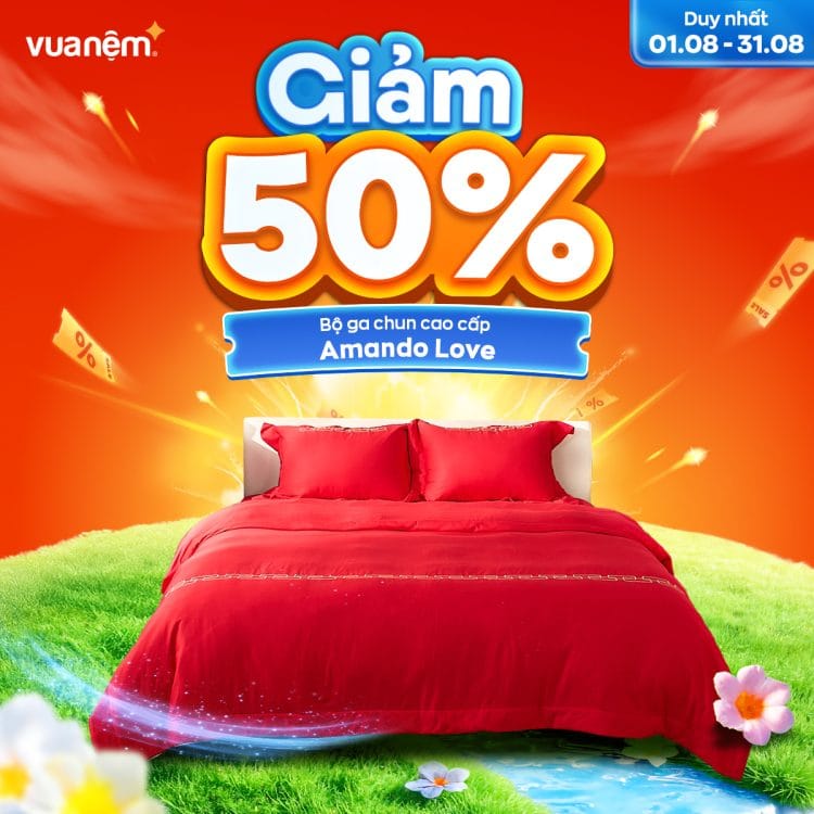 Bộ ga chun cao cấp Amando Love sale 50%