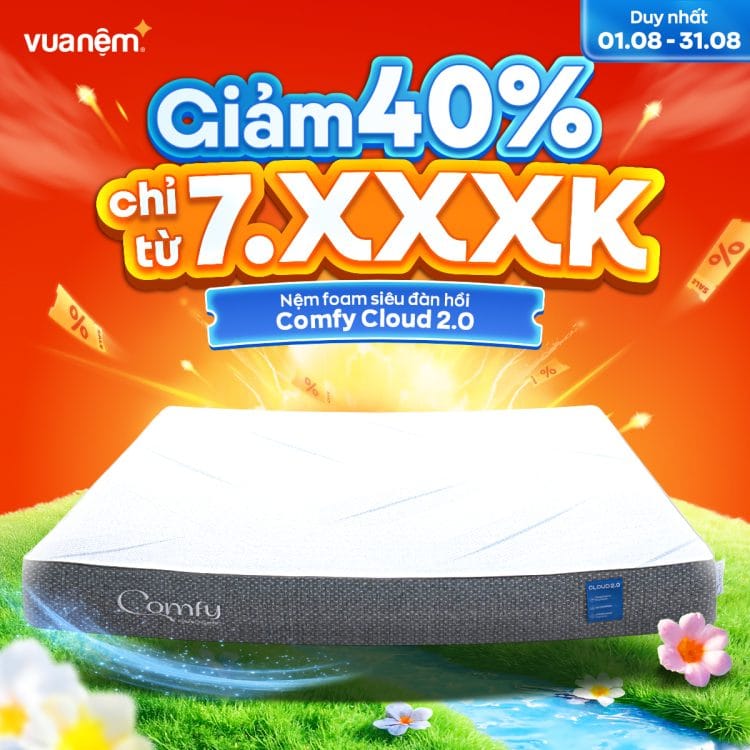 Mua nệm foam Comfy Cloud 2.0 chỉ từ 7.xxxk