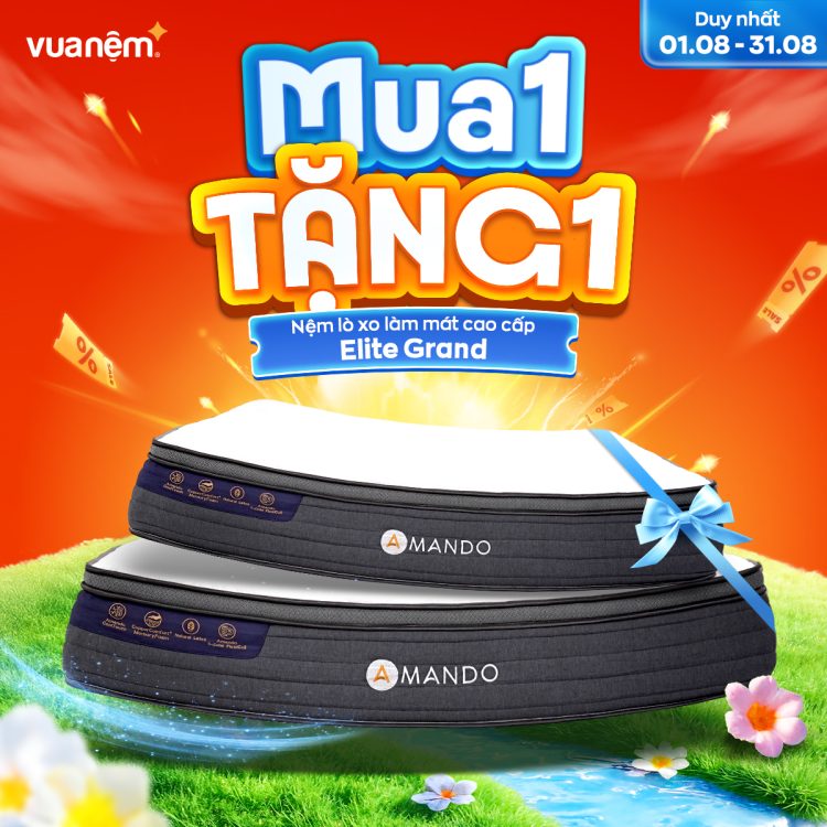 Mua 1 tặng 1 khi sắm nệm Amando Elite Grand