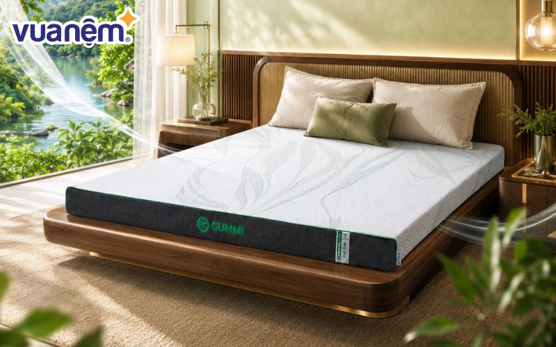 Gummi Premium Detox cũng là loại nệm cao su mỏng được nhiều người đánh giá cao