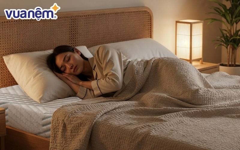 Nằm nệm cao su có bị nóng lưng - Nệm cao su thiên nhiên mang lại sự thoáng mát cả đêm