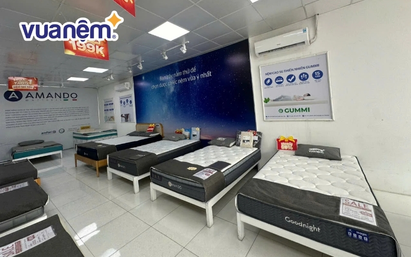 Vua Nệm trưng bày đa dạng sản phẩm