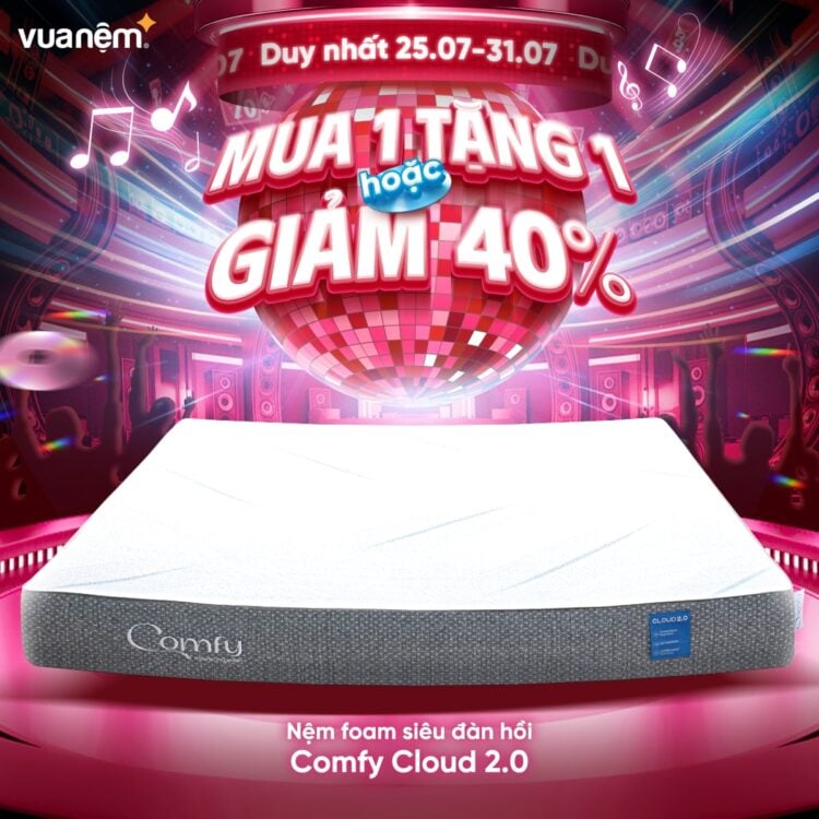 Nệm foam Comfy Cloud 2.0