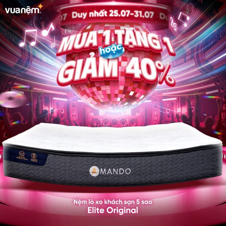 Nệm lò xo Amando Elite Original đang có ưu đãi siêu ngon