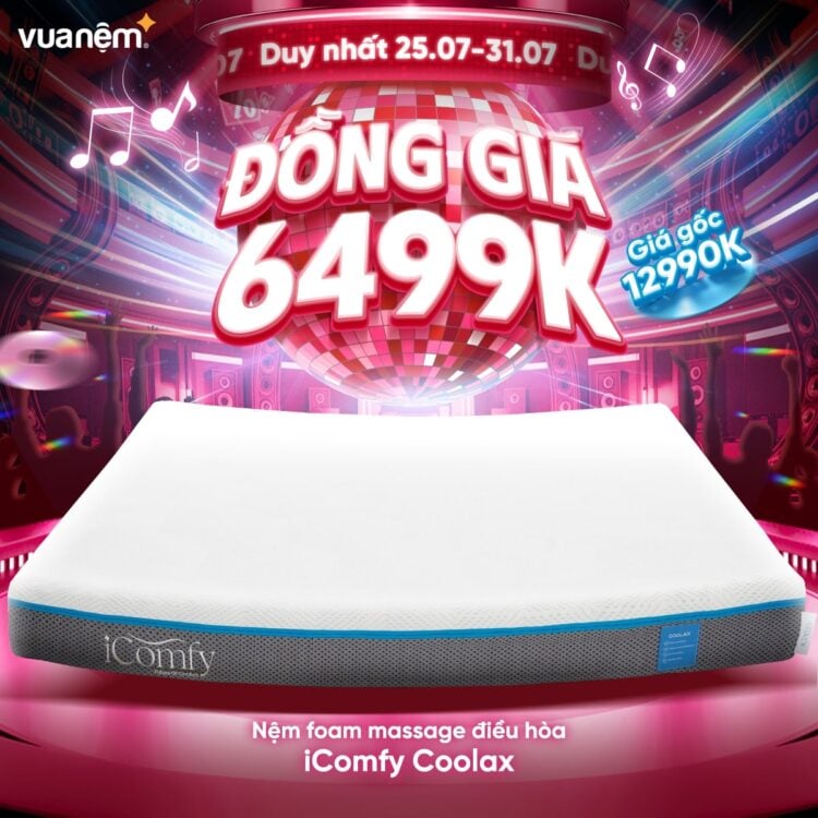 Nệm foam iComfy Coolax Massage đồng giá 6.499k