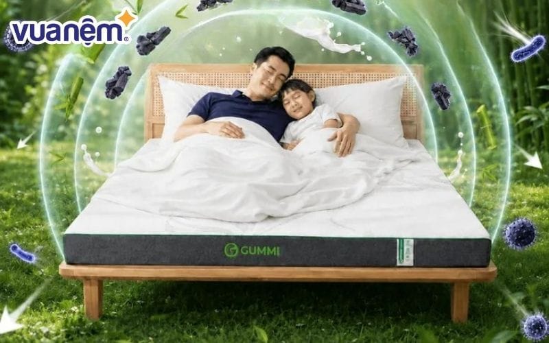 Ưu tiên lựa chọn nệm có tỷ lệ than hoạt tính cao