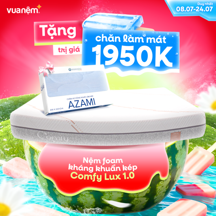 Mua nệm Comfy Lux 1.0 tặng chăn làm mát