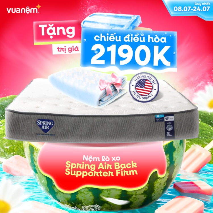 Tặng chiếu điều hòa khi mua nệm lò xo Spring Air Back Supporter Firm