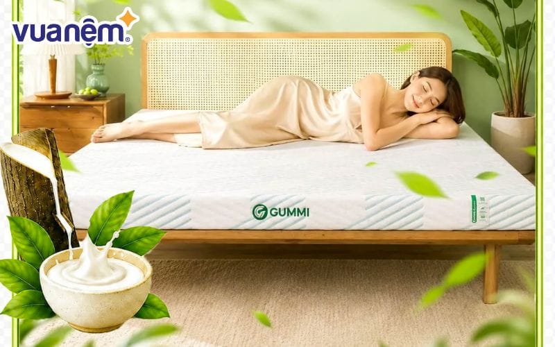 Nệm cao su thiên nhiên trà xanh Gummi Signature