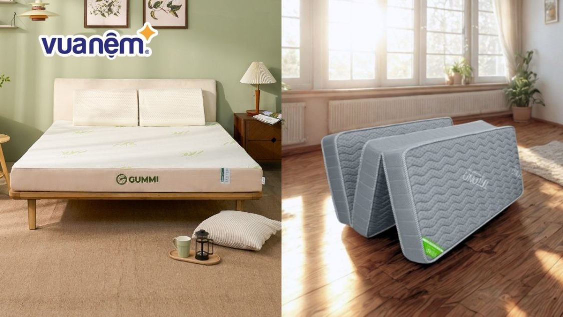 nệm cao su tự nhiên và cao su tổng hợp