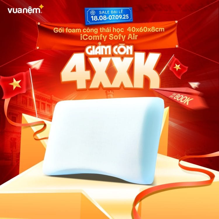 Gối foam iComfy Sofy Air sale còn 4xxk