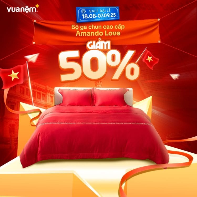 Bộ ga chun cao cấp Amando Love sale sâu 50%