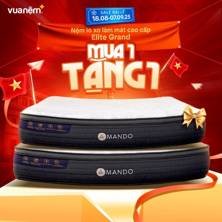 Mua 1 tặng 1 khi sắm nệm Elite Grand