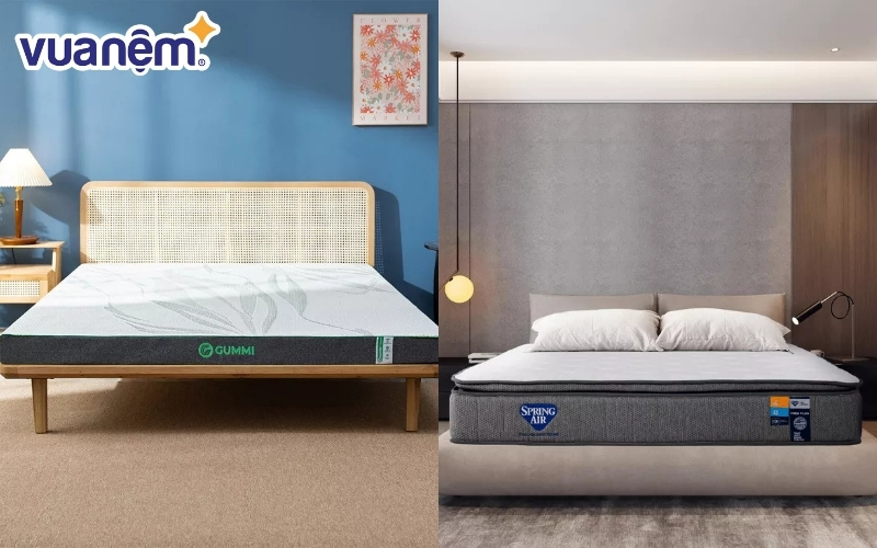 Nệm Gummi có phân khúc giá rẻ hơn so với Spring Air