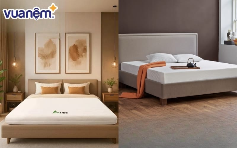 So sánh chi tiết nệm Tempur và nệm Gummi