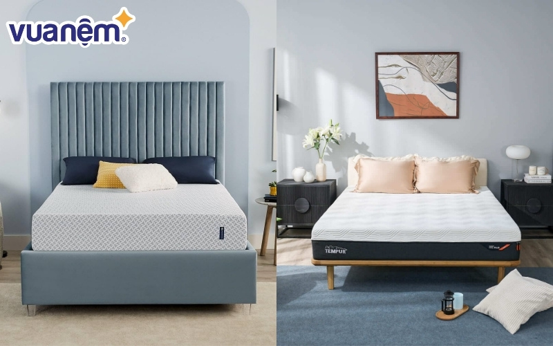 Nằm nệm Tempur và Serta đều rất êm