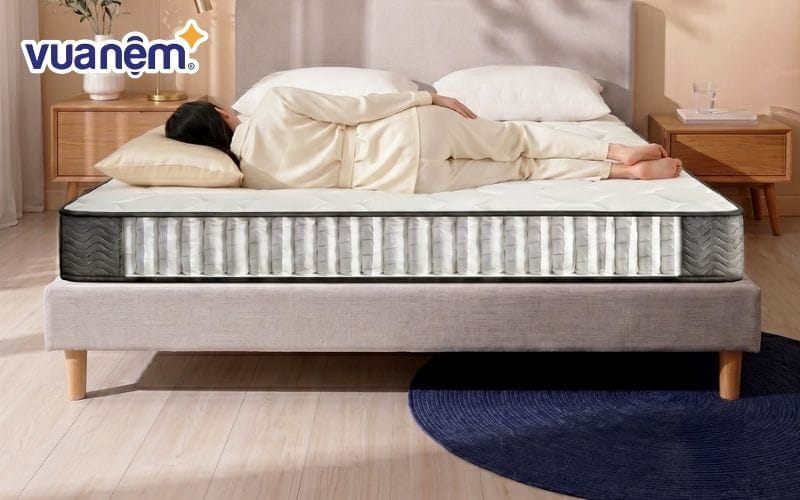 Cấu tạo của nệm lò xo túi độc lập với từng lò xo được bọc riêng trong túi vải