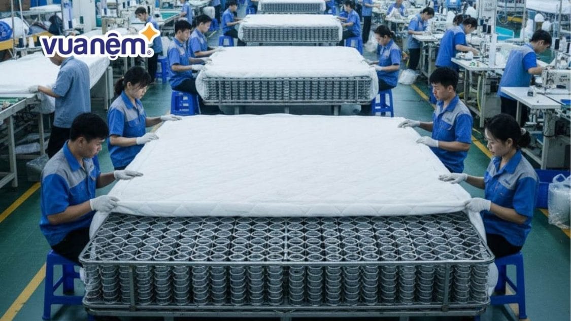công nghệ sản xuất nệm lò xo