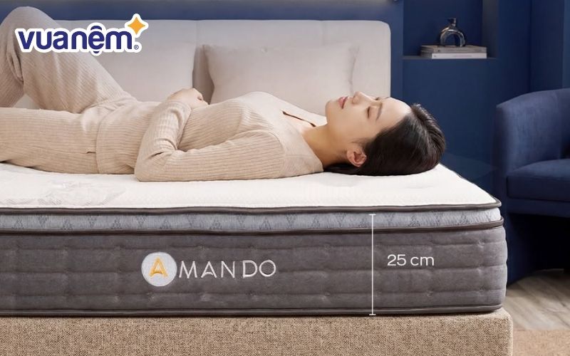 Độ dày của nệm lò xo cũng ảnh hưởng đến việc nệm bị lún