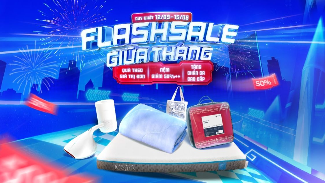 Vua Nệm sale tháng 9: Flashsale Giữa Tháng - Quà Xả Láng
