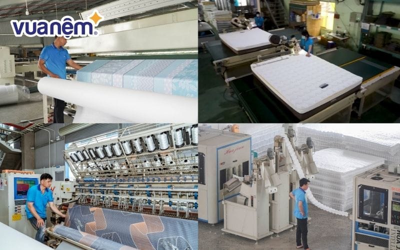 Một chiếc nệm lò xo hoàn chỉnh cần trải qua quy trình 6 bước