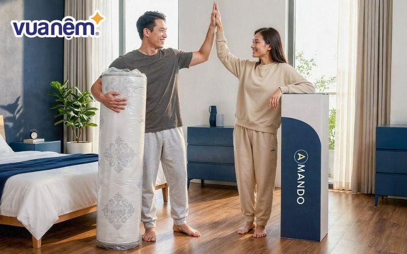 Mua đệm lò xo túi cuộn chính hãng tại hệ thống Vua Nệm