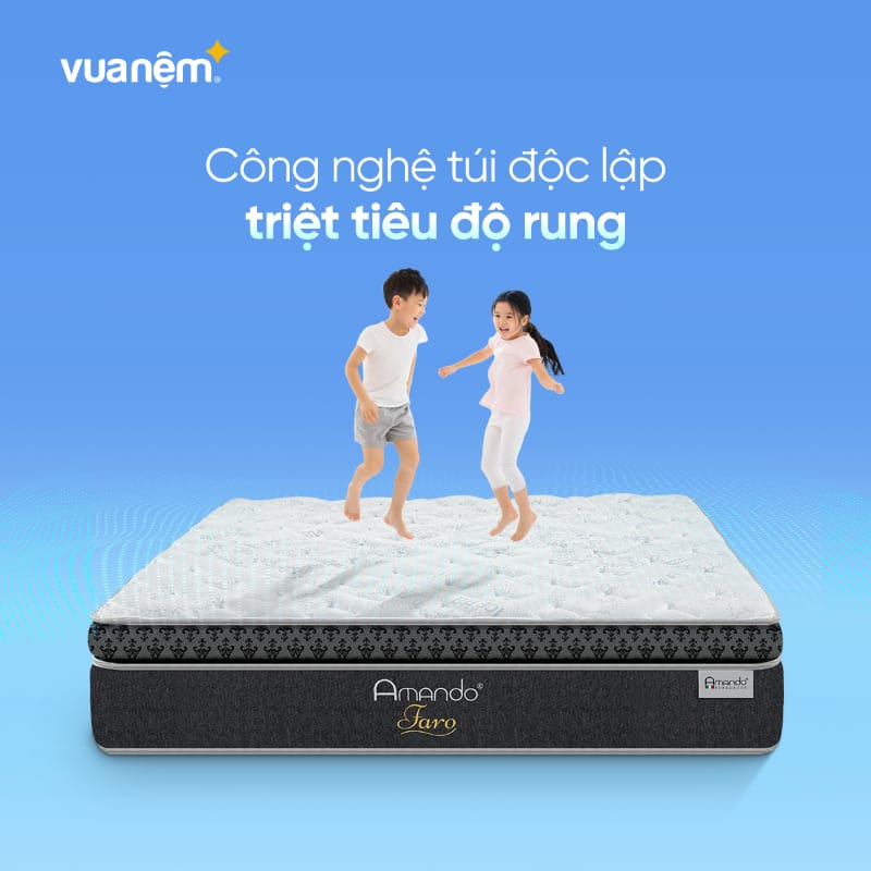Nệm lò xo Amando Faro với thiết kế đầy tinh tế, lịch lãm