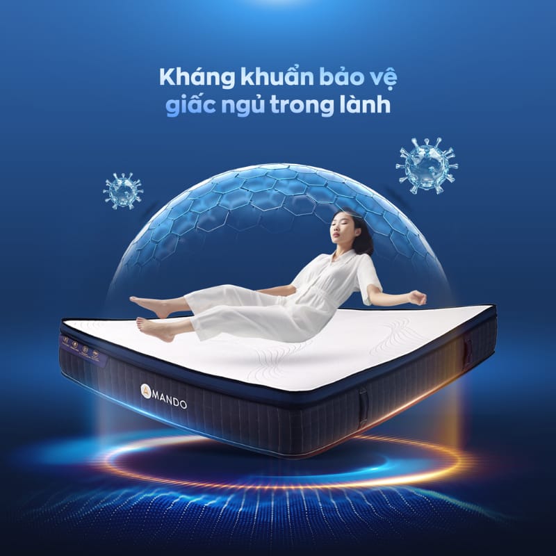 Nệm lò xo Amando Innovation 7 vùng có chất liệu kháng khuẩn