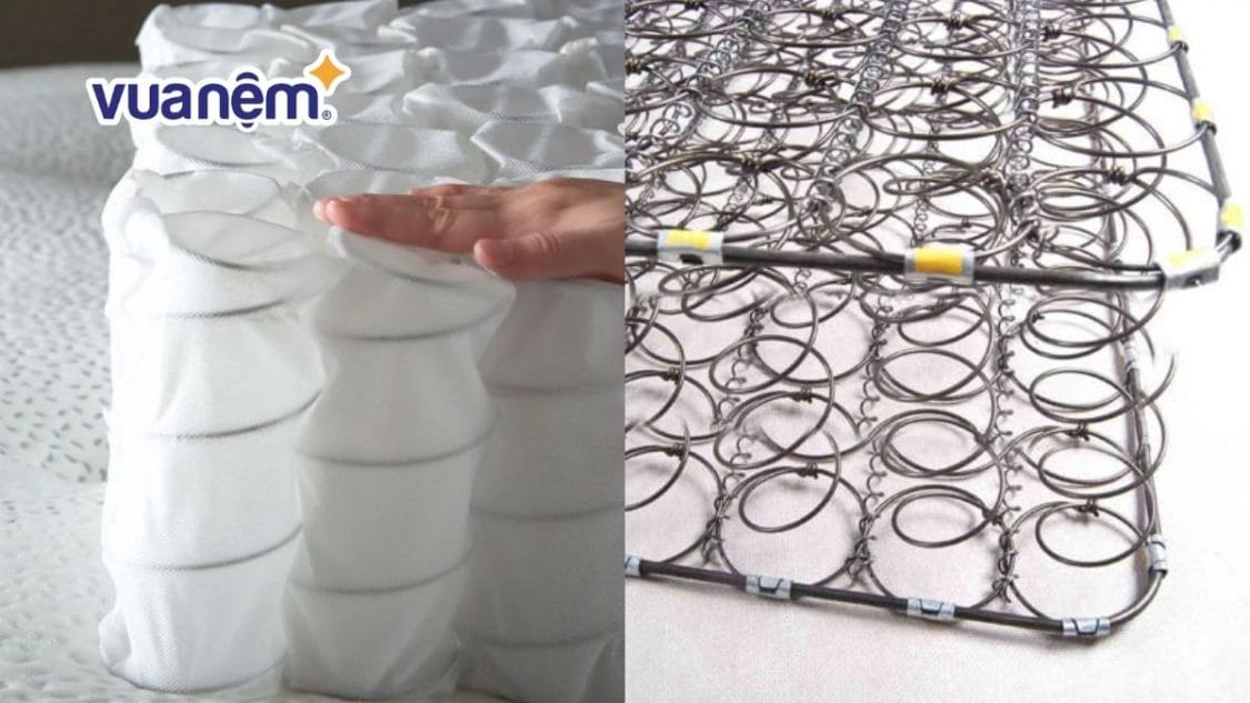nệm lò xo túi độc lập và nệm lò xo liên kết
