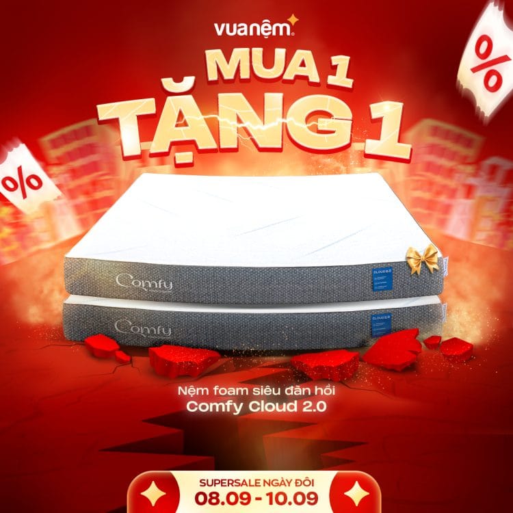 Mua 1 tặng 1 nệm foam Comfy Cloud 2.0