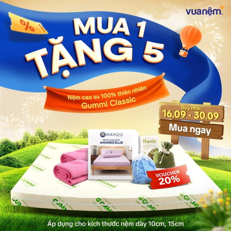 Nệm cao su thiên nhiên Gummi Classic