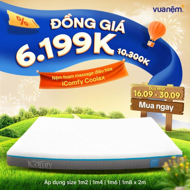 Nệm foam massage iComfy Coolax đồng giá 6.199k