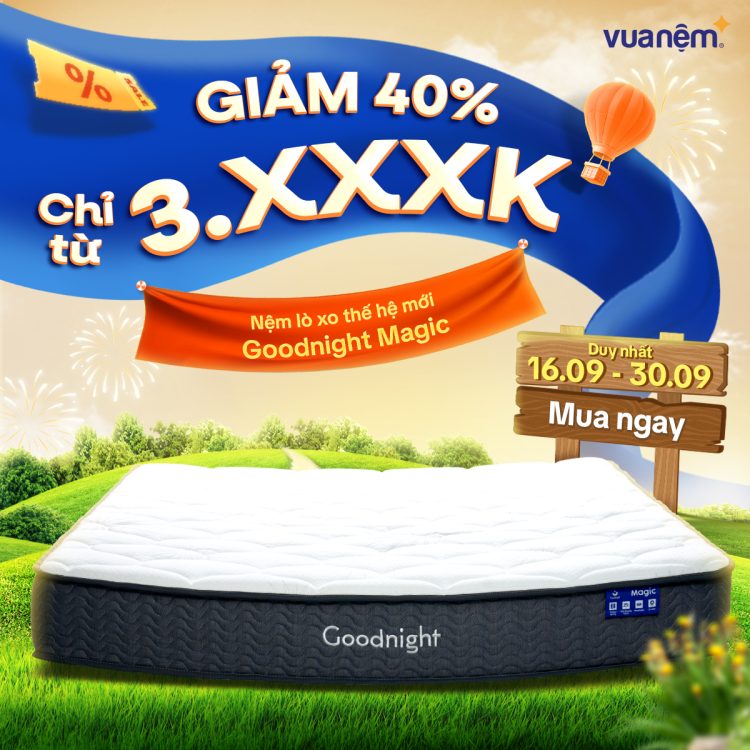 Nệm lò xo Goodnight Magic giảm 40%