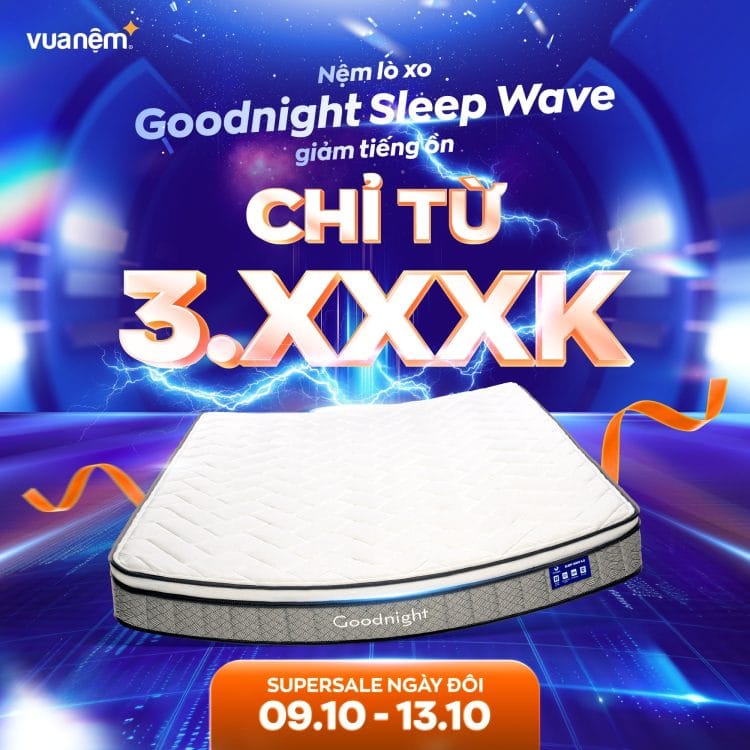 Nệm lò xo Goodnight Sleep Wave giảm tiếng ồn
